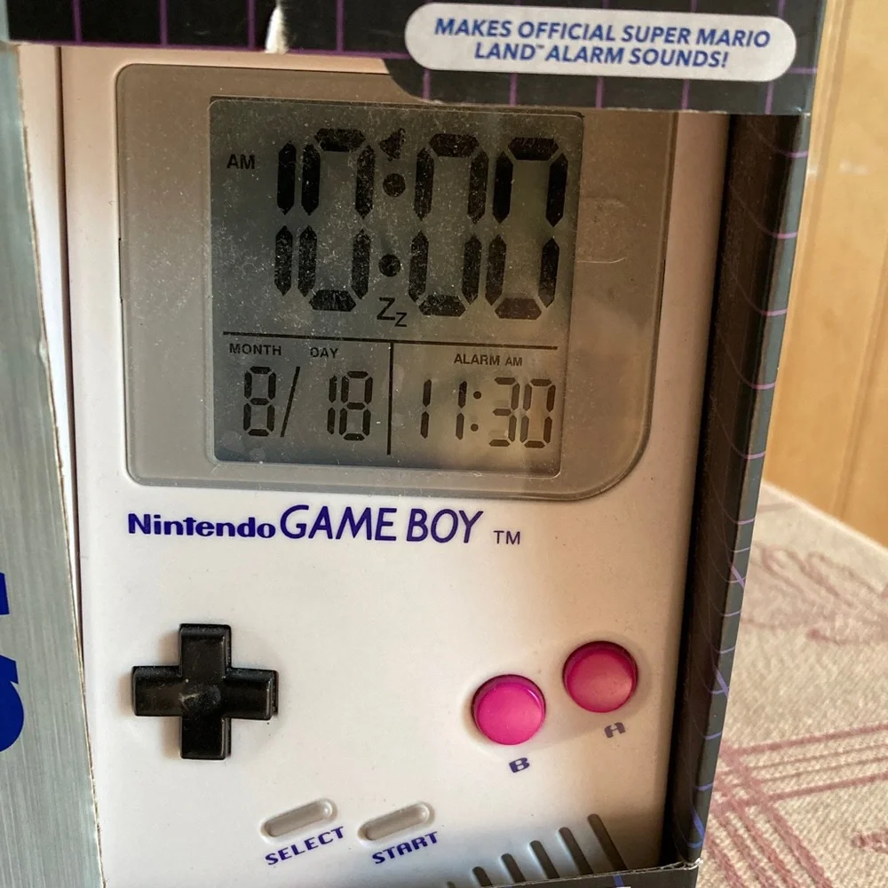 NIB Nintendo Game Boy Alarm Clock - White and Black